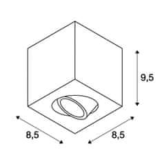 SLV BIG WHITE TRILEDO SQUARRE CL, stropné svietidlo, LED, 3000K, hranaté, biele, 38 °, 8,2 W, vr. ovládače 113941