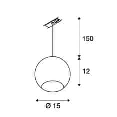 SLV BIG WHITE LIGHT EYE, závesné svietidlo pre vysokonapäťovú 1fázovou prúdovú zbernicu, QPAR111, biele / chróm, max. 75 W, vr. 1fázo