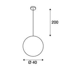 SLV BIG WHITE ROTOBALL 40, závesné svietidlo, TC- (D, H, T, Q) SE, striebrošedé / biele, priemer. 40 cm, max. 24 W 165410