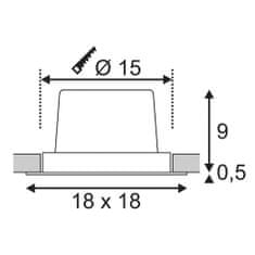 SLV BIG WHITE SADA NEW TRIA 1, vstavané svietidlo, jedna žiarovka, LED, 3000K, hranaté, čierne, 30 °, 29 W