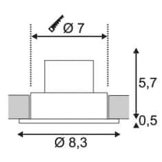 SLV BIG WHITE PATTA-F, vstavané svietidlo, LED, 3000K, okrúhle, čierne, 38 °, vr. ovládače 114440