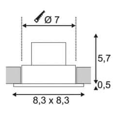 SLV BIG WHITE PATTA-F, vstavané svietidlo, LED, 3000K, hranaté, čiernej matnej, 38 °, vr. ovládače 114450