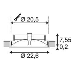 SLV BIG WHITE OCCULDAS 23, vstavané svietidlo, LED, 3000K, okrúhle, biele, 26W 117311