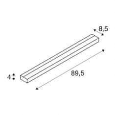 SLV BIG WHITE SEDO 21, nástenné svietidlo, LED, 3000K, hranaté, biele, satinované sklo, úsporná žiarovka, D / Š / V 89,5 / 8,5 / 4 cm, 33 W 151