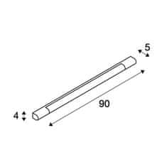 SLV BIG WHITE TRUKKO 90, nástenné svietidlo, LED, 3000K, chróm / biele, V 90 cm, vr. ovládače LED 149772