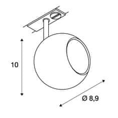 SLV BIG WHITE LIGHT EYE, bodové svietidlo pre vysokonapäťovú 1fázovou prúdovú zbernicu, QPAR51, čierne / chróm, max. 50 W, vr. 1fázov