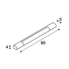 SLV BIG WHITE TRUKKO 60, nástenné svietidlo, LED, 3000K, chróm / biele, V 60 cm, vr. ovládače LED 149762