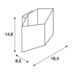 SLV BIG WHITE CARIS WL-2, nástenné svietidlo, LED, 3000K, čierne / mosadz, 11 W 151710