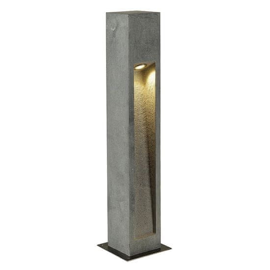 SLV BIG WHITE ARROCK STONE, vonkajšie stojaca lampa, LED, 3000K, hranatá, šedý kameň, D / Š / V 12/12/75 cm, max. 6 W 231371