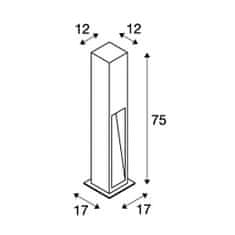 SLV BIG WHITE ARROCK STONE, vonkajšie stojaca lampa, LED, 3000K, hranatá, šedý kameň, D / Š / V 12/12/75 cm, max. 6 W 231371