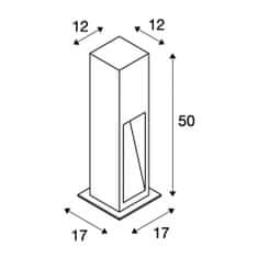 SLV BIG WHITE ARROCK STONE, vonkajšie stojaca lampa, LED, 3000K, hranatá, šedý kameň, D / Š / V 12/12/50 cm, max. 6 W 231370