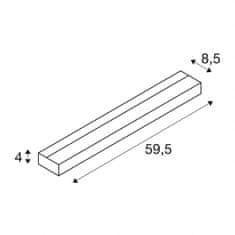 SLV BIG WHITE SEDO 14, nástenné svietidlo, LED, 3000K, hranaté, kartáčovaný Al, satinované sklo, D / Š / V 59,5 / 8,5 / 4 cm, 17 W 151786