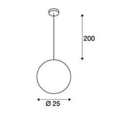 SLV BIG WHITE ROTOBALL 25, závesné svietidlo, TC- (D, H, T, Q) SE, striebrošedé / biele, priemer. 25cm, max. 24 W 165390