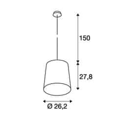 SLV BIG WHITE TINTO, závesné svietidlo, A60, meď, max. 60W 165519