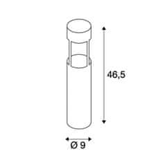 SLV BIG WHITE slots 45, vonkajšie stojaca lampa, LED, 3000K, antracit, pr./V 9 / 46,5 cm, 6,3 W 231815