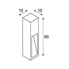 SLV BIG WHITE RUSTY SLOT 50, vonkajšie stojaca lampa, LED, 3000K, hrdzavé železo, D / Š / V 12/12/50 cm 233447