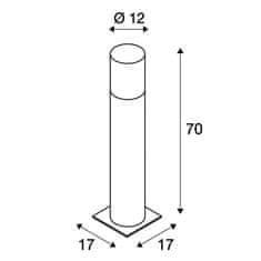 SLV BIG WHITE LISENNE POLE 70, E27, šedá, IP54 1000666