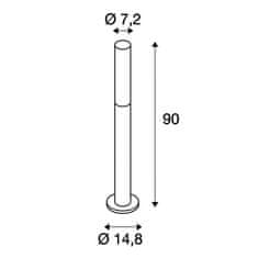 SLV BIG WHITE Aponte 90, vonkajšie stojacie svietidlo, LED, 3000K, antracit, IP65 1000682