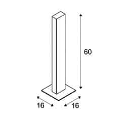 SLV BIG WHITE H-POL, svietidlo pre osvetlenie ciest a stojaca lampa, dve žiarovky, LED, 3000K, antracit, D / Š / V 16,5 / 16,5 / 66 cm 232185