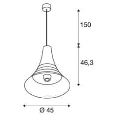 SLV BIG WHITE Bato 45 PD vnútorné závesné svietidlo, mosadz, E27, max. 60W 1000438