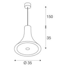 SLV BIG WHITE Bato 35 PD LED vnútorné závesné svietidlo, čierna / mosadz, LED, 2700K 1001351