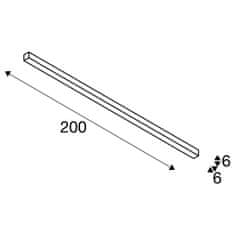 SLV BIG WHITE Q-LINE CL LED vnútorné stropné nadstavbové svietidlo, 2m, BAP, biela, 3000K 1000691