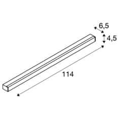 SLV BIG WHITE SIGHT LED nástenné a stropné svietidlo, 1200mm, čierna 1001286