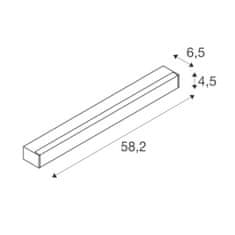 SLV BIG WHITE SIGHT LED nástenné a stropné svietidlo, s vypínačom, 600 mm, biele 1001284