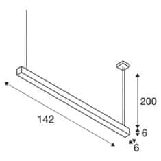 SLV BIG WHITE Q-LINE DALI SINGLE LED závesné svietidlo, stmievateľné, 1 500 mm, biele 1001310