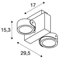 SLV BIG WHITE TEC KALU CW LED vnútorné nástenné a stropné nadstavbové svietidlo, double, biela / čierna, 60 °, 3000K 1001424