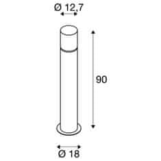 SLV BIG WHITE ROX ACRYL 90 Pole vonkajšie stojacie svietidlo IP44, ušľachtilá oceľ 304, E27 max. 20W 1001490