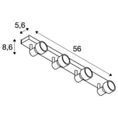 SLV BIG WHITE PURI CW vnútorné nástenné a stropné nadstavbové svietidlo, quad, QPAR51, čierna, 4x50W 1002029