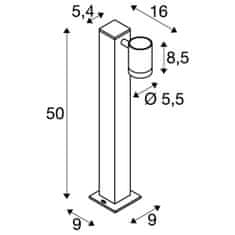 SLV BIG WHITE HELIA Single Pole LED vonkajšie stojacie svietidlo, antracit, IP55 3000K 1002198