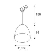 SLV BIG WHITE PARA CONE 14 PD závesné svietidlo QPAR51, meď 35W, vr. 3-fázového adaptéra 1002686