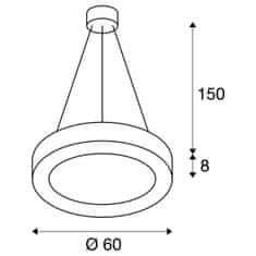 SLV BIG WHITE MEDO RING 60 DALI Indoor, závesné LED svietidlo, biele, 3000K 1002891