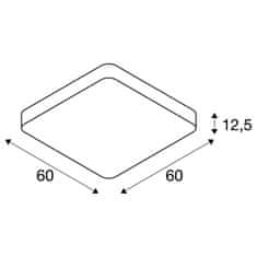 SLV BIG WHITE MEDO 60 SQUARE DALI Indoor, stropné LED svietidlo, biele, 3000K 1002882