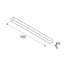 SLV BIG WHITE Q-LINE CL LED vnútorné stropné nadstavbové svietidlo, 1m, BAP, čierna, 3000K 1000686