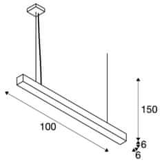 SLV BIG WHITE Q-LINE PD LED vnútorné závesné svietidlo, 1m, BAP, biela, 3000K 1000926