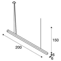 SLV BIG WHITE Q-LINE PD LED vnútorné závesné svietidlo, 2m, BAP, biela, 4000K 1000929