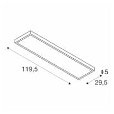 SLV BIG WHITE PANEL 1200x300mm LED vnútorné stropné nadstavbové svietidlo 4000K, striebrošedá 1001509