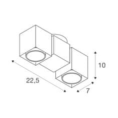 SLV BIG WHITE ALTRA DICE CW vnútorné nástenné a stropné nadstavbové svietidlo, double, QPAR51, čierna 1002215