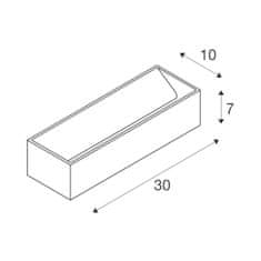 SLV BIG WHITE LOGS IN L Indoor, nástenné LED svietidlo, čierne / mosadzné, 3000K, TRIAC, stmievateľné 1002842