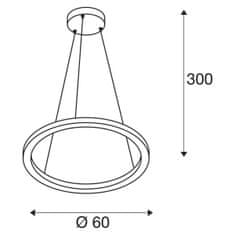 SLV BIG WHITE ONE 60 PD PHASE UP / DOWN vnútorné LED závesné svietidlo čierne CCT switch 2700/3000 K 1004759