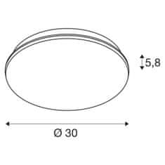 SLV BIG WHITE SIMA vnútorné LED nástenné a stropné prisadené svietidlo biele 3000 K okrúhle stmievateľné 1005085