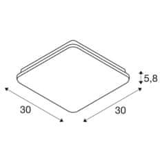 SLV BIG WHITE SIMA vnútorné LED nástenné a stropné prisadené svietidlo biele 3000 K hranaté stmievateľné 1005087