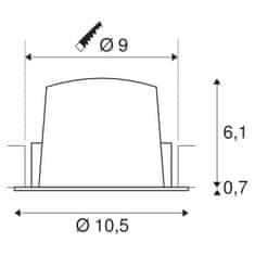 SLV BIG WHITE NUMINOS DL M vnútorné LED zápustné stropné svietidlo biela/chróm 4000 K 40° vrátane listových pružín 1003906