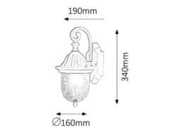 Rabalux Rabalux vonkajšie nástenné svietidlo Sydney E27 1x MAX 60W čierna 8387