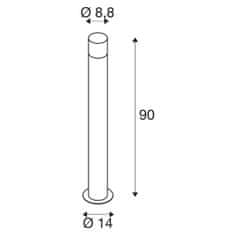 SLV BIG WHITE GRAFIT E27 90 Pole round stojacie svietidlo antracit 1006182