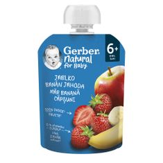 GERBER Natural vrecko jablko, banán a jahoda 90 g