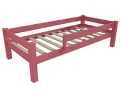 eoshop Detská posteľ 8X8 01C so zábranou (Rozmer: 100 x 200 cm, Farba dreva: farba ružová)